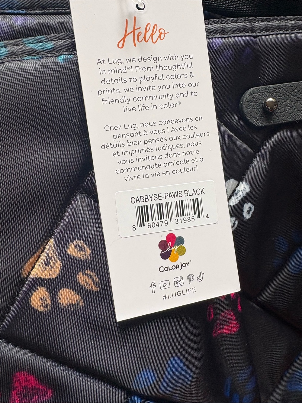 Lug Cabby SE Tote Bag Purse — Wildflower Multi Gray Yellow Pink Blue Red Green - Picture 14 of 16